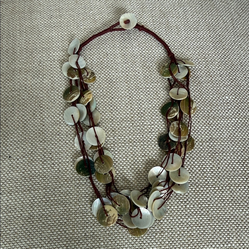Handcrafted Abalone Olive Green Shell Disc Necklace - Women Jewelry
